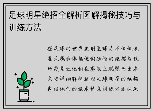 足球明星绝招全解析图解揭秘技巧与训练方法